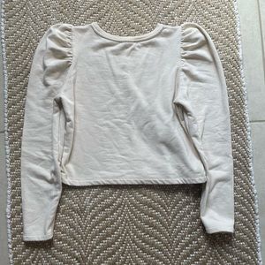 Zara sweater for women long sleve puffy shoulder color cream